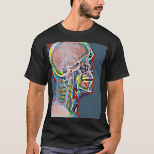 Skelett Skull Abstrakt Anatomie Original Kunst T-Shirt