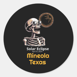 Skelett-Sonnenfinsternis Mineola Texas Runder Aufkleber
