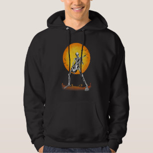 Skelett spielt E-Gitarre  Männer Frauen Halloween Hoodie