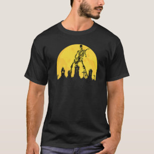 Skelett spielt elektrische Gitarre bei unheimliche T-Shirt