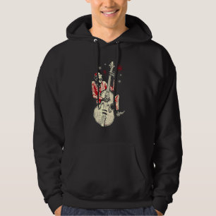 Skelett spielt Gitarre Jazz-Musik Vintage-Gitarris Hoodie