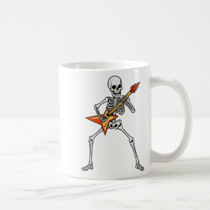 Skelett spielt Gitarre Rockmusik Soky Halloween Kaffeetasse