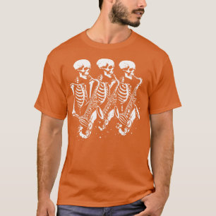 Skelett spielt Saxophon T-Shirt