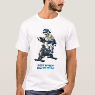 Skelett-Spinnrad Lustiges Fitness-Design T-Shirt