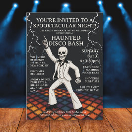Skelett Spuk Disco Bash Halloween-Party Einladung