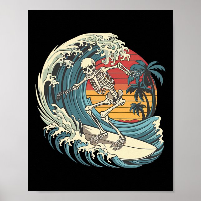 Skelett-Surfen _1  Poster (Vorne)