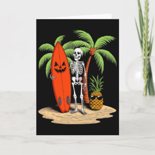 Skelett-Surfen Halloween-Strand-Vibes Spaß Karte