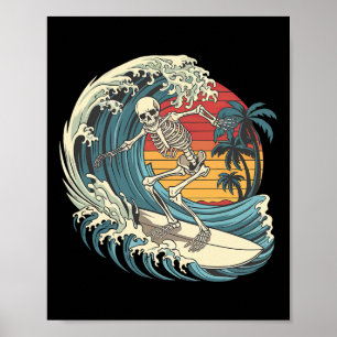Skelett-Surfen Poster