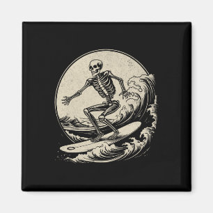 Skelett-Surfer Vintage Big Wave Surfen Lustiges Ha Magnet