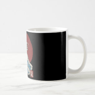 Skelett surft auf Die große Welle vor Kanagawa J Kaffeetasse