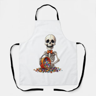 Skelett Süßigkeiten Schale Halloween Schürze