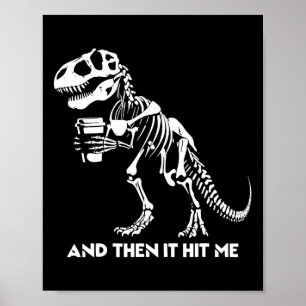 Skelett-T-Rex-Dinosaurier-Halloween-Männer-Frauen- Poster