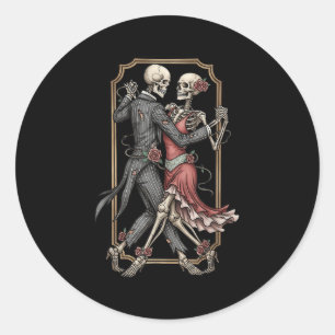 Skelett-Tango-Halloween-Kostüm Gruseltänzer Da Runder Aufkleber