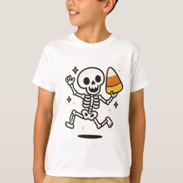 Skelett tanzen mit Candy Mais Halloween T-Shirt
