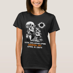 Skelett Totale Sonnenfinsternis Akron Ohio T-Shirt