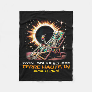 Skelett Totale Sonnenfinsternis Terre Haute Indian Fleecedecke