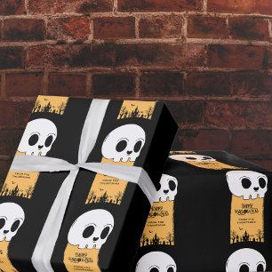 Skelett-Totenkopf-Friedhof-schwarze gothische Hall Geschenkpapier