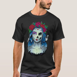 Skelett totes Braut Halloween-Kostüm Untot La Ca T-Shirt