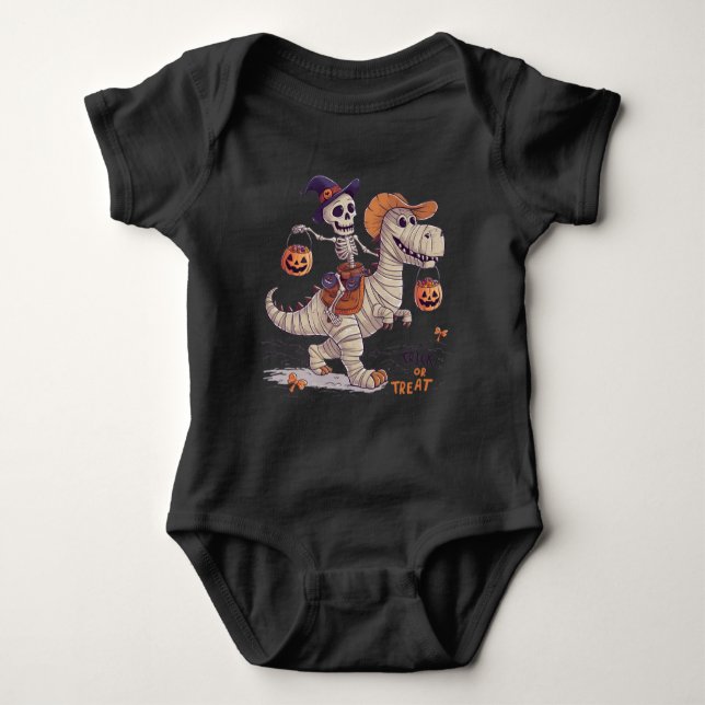 Skelett-Trick-oder-Leckerei-Reiten mit Mumified Di Baby Strampler (Vorderseite)