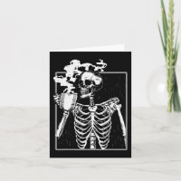 Skelett trinken Kaffee Funny Skull Men Damen Hal