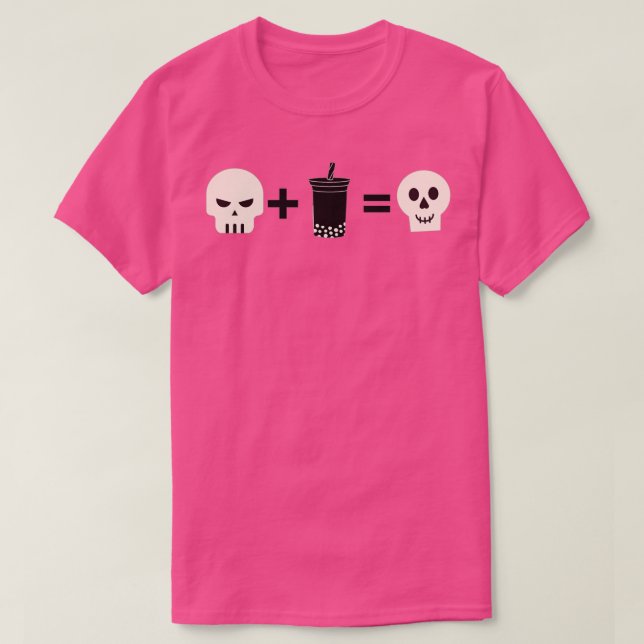 Skelett trinkt Boba oder Blase Tee Halloween Schni (Design vorne)