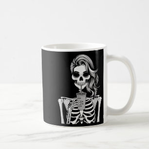 Skelett Trinkt Getränk Monochrom Gothic Hallo Kaffeetasse