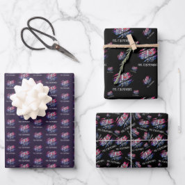 Skelett über Bisexuelle Flaggenfarben - Hintergrun Geschenkpapier Set