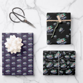 Skelett über die Hintergrundfarbe der schwulen Fla Geschenkpapier Set