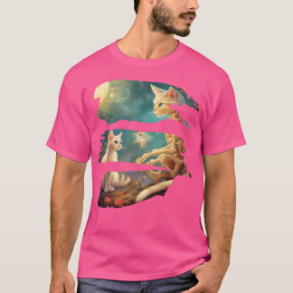 Skelett und Katze beste Freunde Kitten Lustige Kat T-Shirt