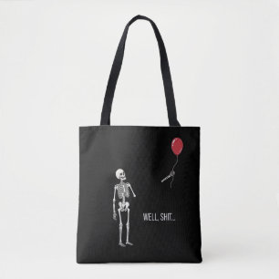 Skelett verlorener Ballon, dunkler Humor Halloween
