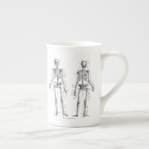 Skelett Vintage Diagramm Bone China Porzellan Tass Prozellantasse