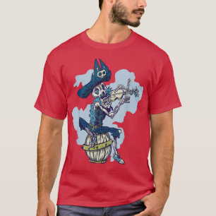Skelett Violinpirat-Musikinstrument T-Shirt