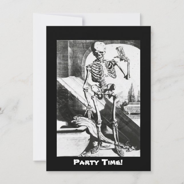 Skelett von Anatomia Humani Corporis Einladung (Vorderseite)