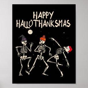 Skelett Weihnachten Halloween Erntedankfest Spaß  Poster