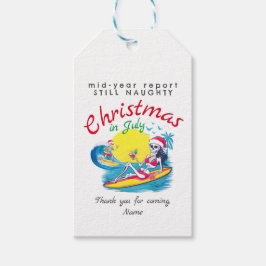 Skelett Weihnachten im Juli Beach Surf Naughty Geschenkanhänger