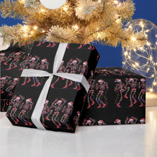 Skelett Weihnachten Tanzendes Skelett Licht Merry  Geschenkpapier