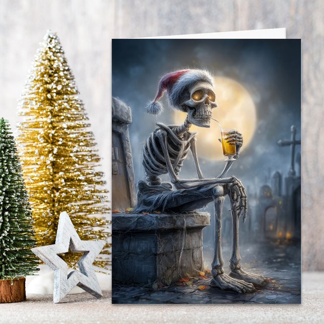 Skelett-Weihnachtsmann Feiertagskarte (Von Creator hochgeladen)