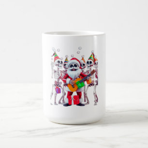 **Skelett-Weihnachtsmann-Party – Lustige 3D-Weihna Kaffeetasse