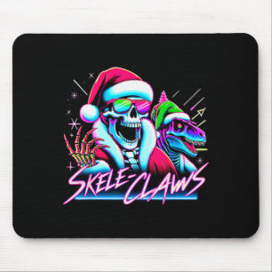 Skelett-Weihnachtsmann reitet T-Rex-Dinosaurier lu Mousepad