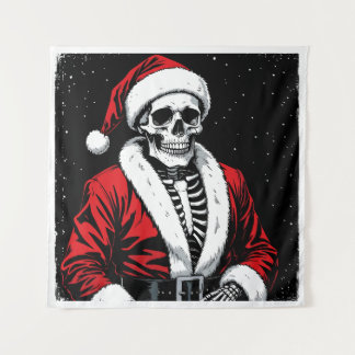 Skelett-Weihnachtsmann Wandteppich