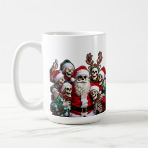 Skelett-Weihnachtsmann-Weihnachtsgruppenfoto – Fes Kaffeetasse