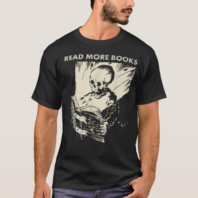 Skelett Weiterlesen T-Shirt (Vorderseite)