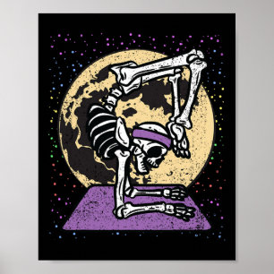 Skelett-Yoga-Halloween-Kostüm Gruseliger Totenkopf Poster