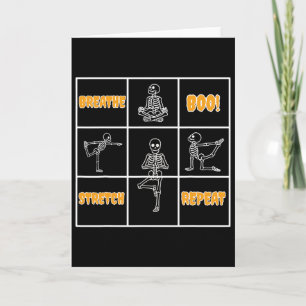 Skelett Yoga Halloween Lustig Atmen Boo Stretch Karte