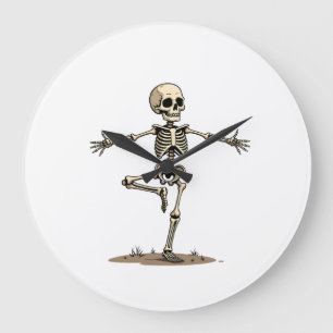 Skelett Yoga � Lustiges Halloween Fitness-Shirt Große Wanduhr