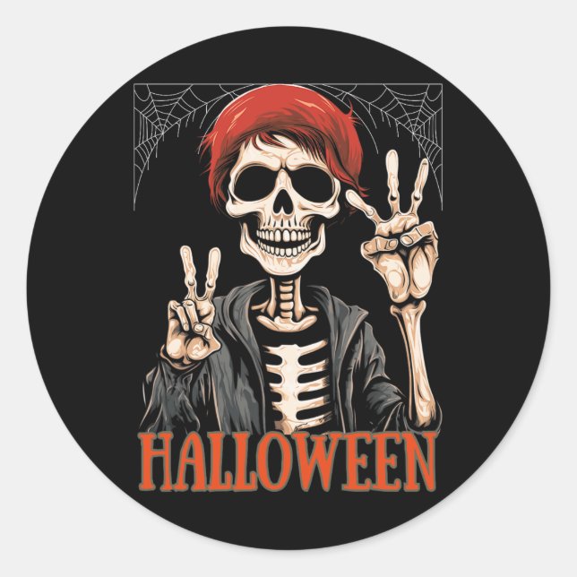 Skelettabend Apokalypse zu Halloween Funny Runder Aufkleber (Vorderseite)