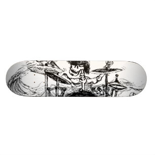 Skelettartiger Schlagzeuger Skateboard
