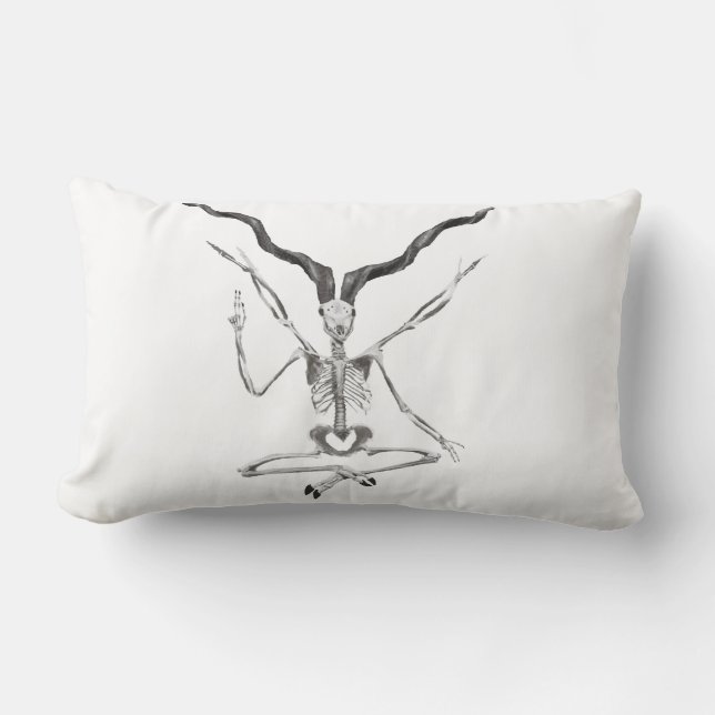 Skelettartiges Baphomet Kissen (Vorderseite)