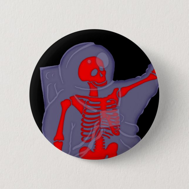 Skelettastronaut Button (Vorderseite)