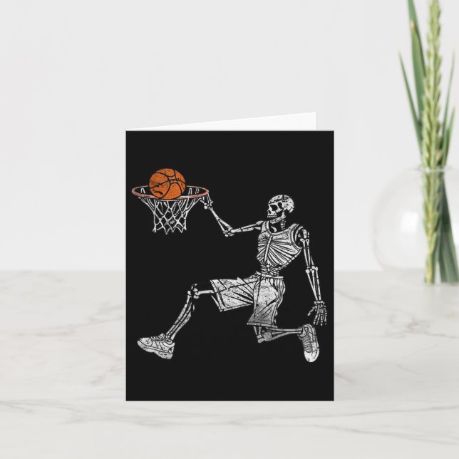 Skelettball Halloween Basketball Basketball Basket Karte (Vorderseite)